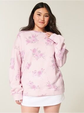 Hollister Pink Floral Sweatshirt